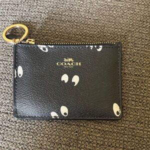 Coach Black Leather Pouch with Eye Design